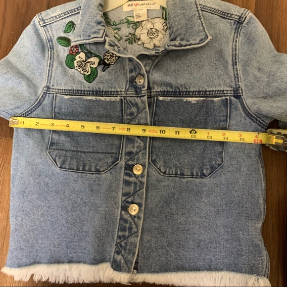 H&M Coachella Embroidered Jean Jacket 4 - Picture 11 of 12